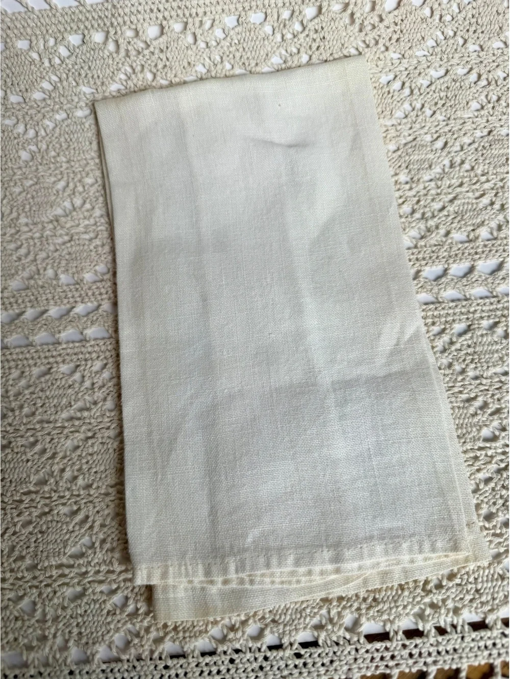 Vintage Embroidered Linen Guest Towels HIS & HERS Set of 2 Blue Green